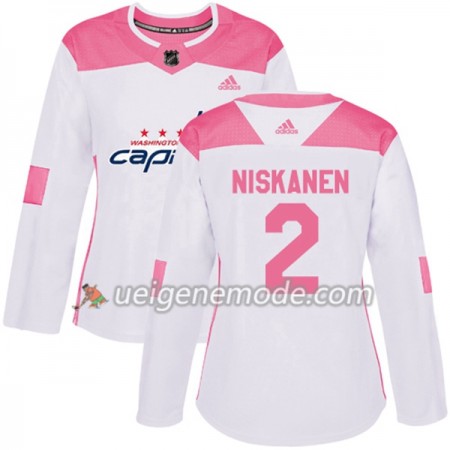 Dame Eishockey Washington Capitals Trikot Matt Niskanen 2 Adidas 2017-2018 Weiß Pink Fashion Authentic